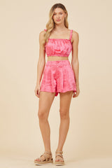 Hot Pink Heavy Satin Shorts | Vintage Havana Clothing