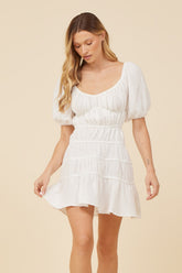 White Gauze w/ Jersey Combo Dress | Vintage Havana Clothing