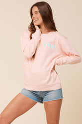 "Bridesmaid" Peach Surf Wash Crewneck Sweatshirt | Vintage Havana Clothing