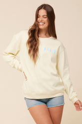 "Bridesmaid" Lemon Surf Wash Crewneck Sweatshirt | Vintage Havana Clothing