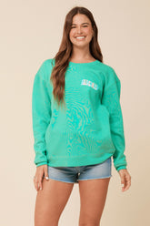 "Bridesmaid" Surf Green Surf Wash Crewneck Sweatshirt | Vintage Havana Clothing
