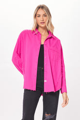 Hot Pink Poplin Button Up Shirting | Vintage Havana Clothing