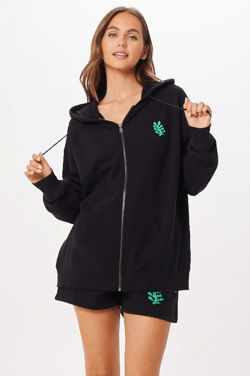 Black Tulum Jet Setter Surf Wash Zip Up | Vintage Havana Clothing
