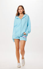 Tropical Blue Malibu Jet Setter Surf Wash Zip Up | Vintage Havana Clothing