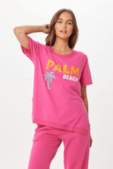 Hot Pink Palm Beach Jet Setter T-Shirt | Vintage Havana Clothing