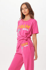 Hot Pink Palm Beach Jet Setter T-Shirt | Vintage Havana Clothing