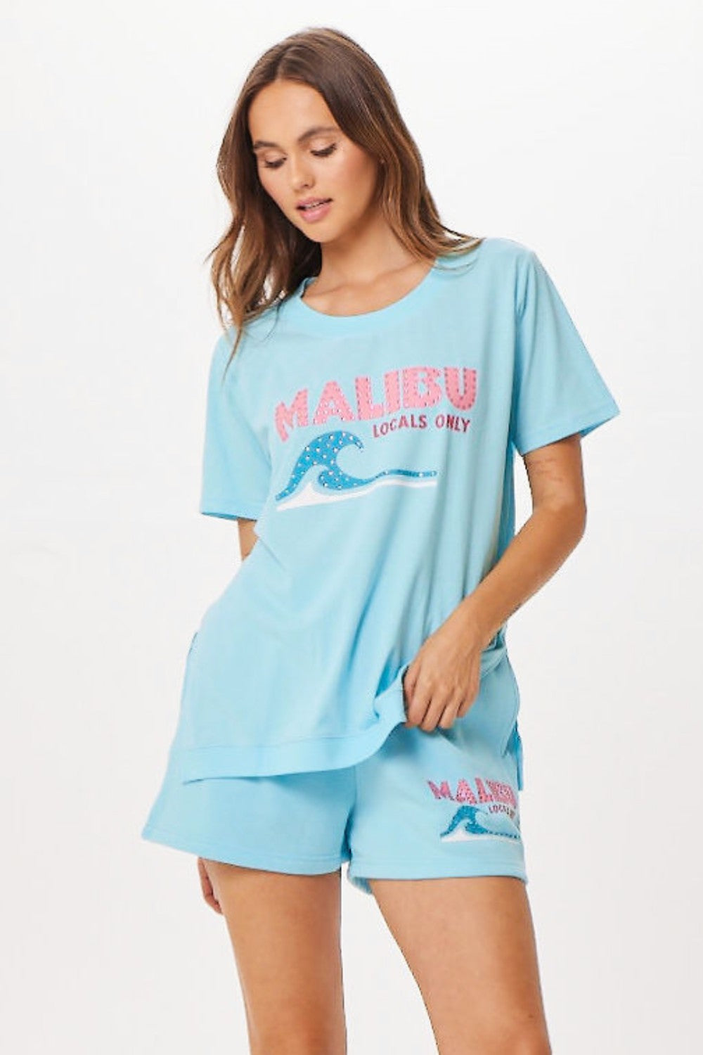 Tropical Blue Malibu Jet Setter T-Shirt | Vintage Havana Clothing