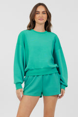 Caribbean Turquoise Cloud Fleece Crewneck | Vintage Havana Clothing