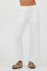 White Cord Terry Cargo Pants | Vintage Havana Clothing