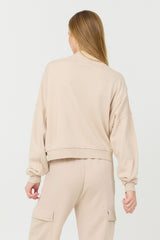 Vanilla Cream Cashmere Fleece Quarter Zip | Vintage Havana Clothing
