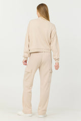 Vanilla Cream Cashmere Fleece Quarter Zip | Vintage Havana Clothing