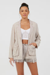 Khaki Tencel Blazer | Vintage Havana Clothing