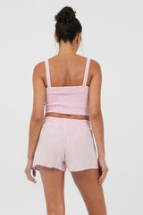 Washed Pink Gauze Cropped Tank | Vintage Havana Clothing