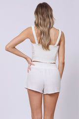 Washed White Gauze Cropped Tank | Vintage Havana Clothing