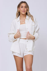 Washed White Gauze Button Up | Vintage Havana Clothing