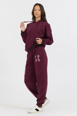 Cabernet W/ Rose Printed Heavy Surf Wash Hoodie | Vintage Havana Clothing