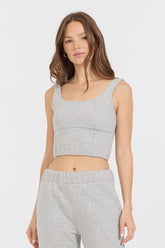 Pure Grey Fleece Corset | Vintage Havana Clothing