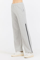 Pure Grey Contrast Black Zipper Flare Pant | Vintage Havana Clothing
