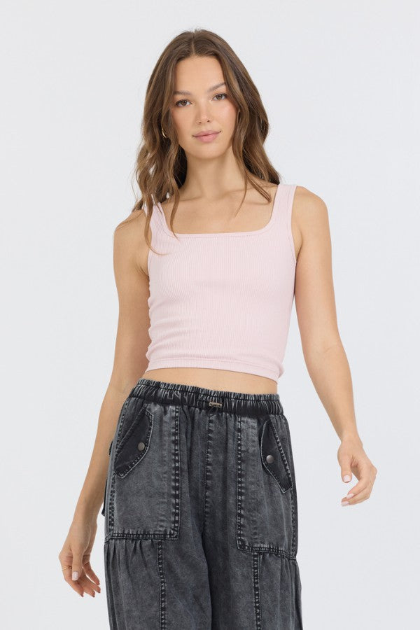 Soft Pink Seamless Tank Top | Vintage Havana Clothing