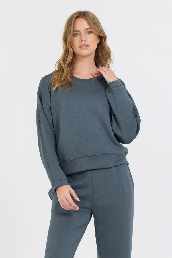Mountain Grey Cloud Fleece Crewneck | Vintage Havana Clothing