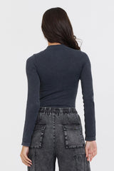 Washed Mountain Seamless Mock Neck Top | Vintage Havana Clothing