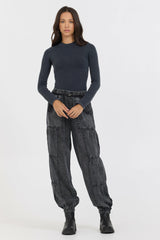 Washed Mountain Seamless Mock Neck Top | Vintage Havana Clothing
