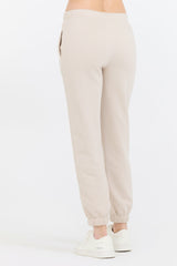 Neutral Taupe/ Olive/ Tan Bandana Patch Jogger | Vintage Havana Clothing