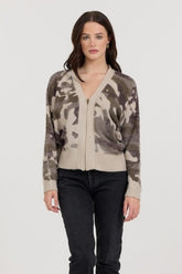 Forest Fog Camo Zip Up Sweater | Vintage Havana Clothing