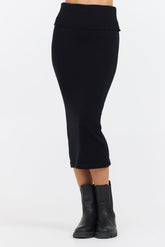 Black Knit Midi Skirt | Vintage Havana Clothing