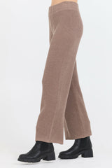 Heather Brown Waffle Knit Flare Pant | Vintage Havana Clothing