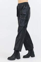 Black Leather Cargo Pants | Vintage Havana Clothing