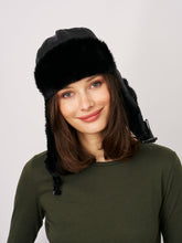 FUR TRAPPER HAT - BLACK | Vintage Havana Accessories