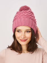 TURN UP POMPOM HAT - BLUSH | Vintage Havana Accessories