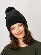 PUFFER POMPOM HAT - BLACK | Vintage Havana Accessories