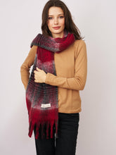 CHECK CHUNKY TASSEL SCARF - RED | Vintage Havana Accessories