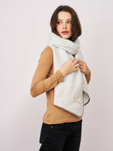 BLANKET STITCH KNIT SCARF - GREY/CHARCOAL | Vintage Havana Accessories