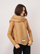 BLANKET STITCH KNIT SCARF - WHEAT/IVORY | Vintage Havana Accessories