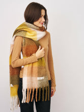 CHECK BRUSH TASSEL SCARF - YELLOW | Vintage Havana Accessories