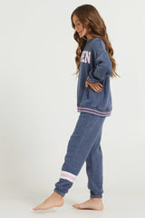 Kids Navy Aspen Patch Crew | Vintage Havana Clothing