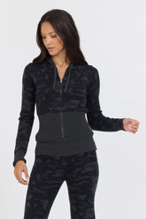 Autumn Camo Slim Fit Knit Zip Up | Vintage Havana Clothing