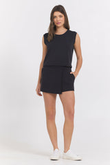 Black Cloud Asymmetrical Skort | Vintage Havana Clothing