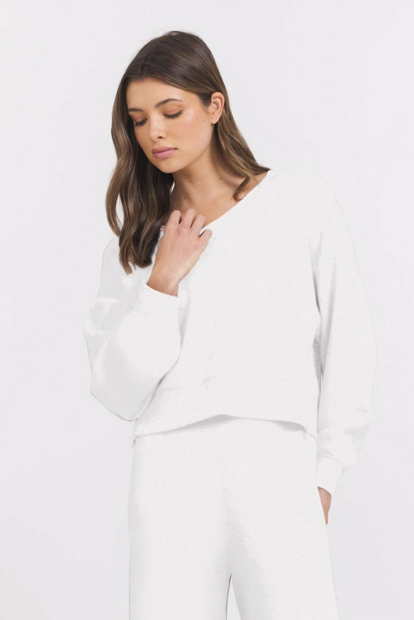 Egg Shell Cloud V Neck | Vintage Havana Clothing