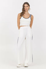 White Navy Cloud w/ Piping Tank | Vintage Havana Clothing