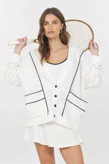 Cloud w/ Piping Cardigan | Vintage Havana Clothing