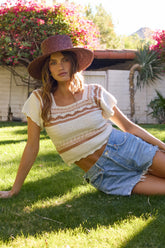 Crochet Short Sleeve Sweater | Vintage Havana Clothing