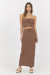 Pecan Crochet Tube Top | Vintage Havana Clothing