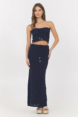 Navy Crochet Tube Top | Vintage Havana Clothing