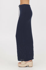 Navy Crochet Maxi Skirt | Vintage Havana Clothing