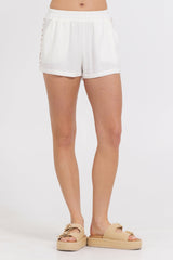 Washed Linen Shorts w/ Whip Stitch | Vintage Havana Clothing