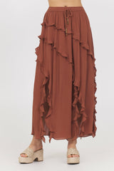 Sedona Sand Ruffle Maxi Skirt | Vintage Havana Clothing